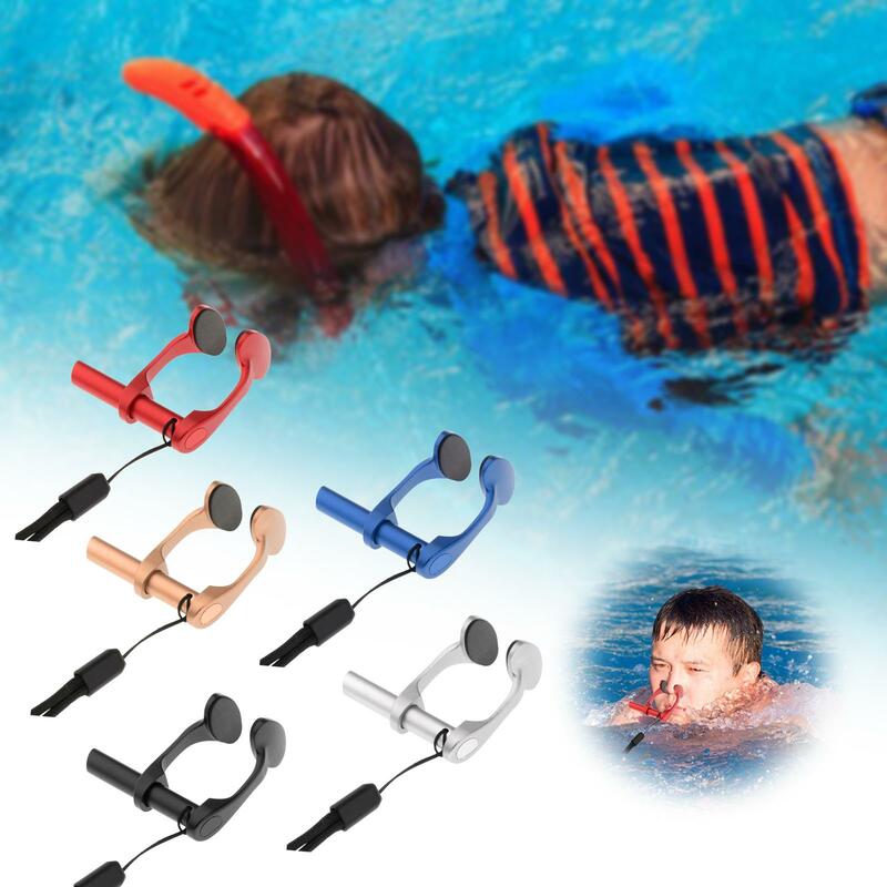 Pinzas para la nariz de natación, Protector de Nariz de aleación de aluminio, Clip para la nariz de natación, almohadillas suaves