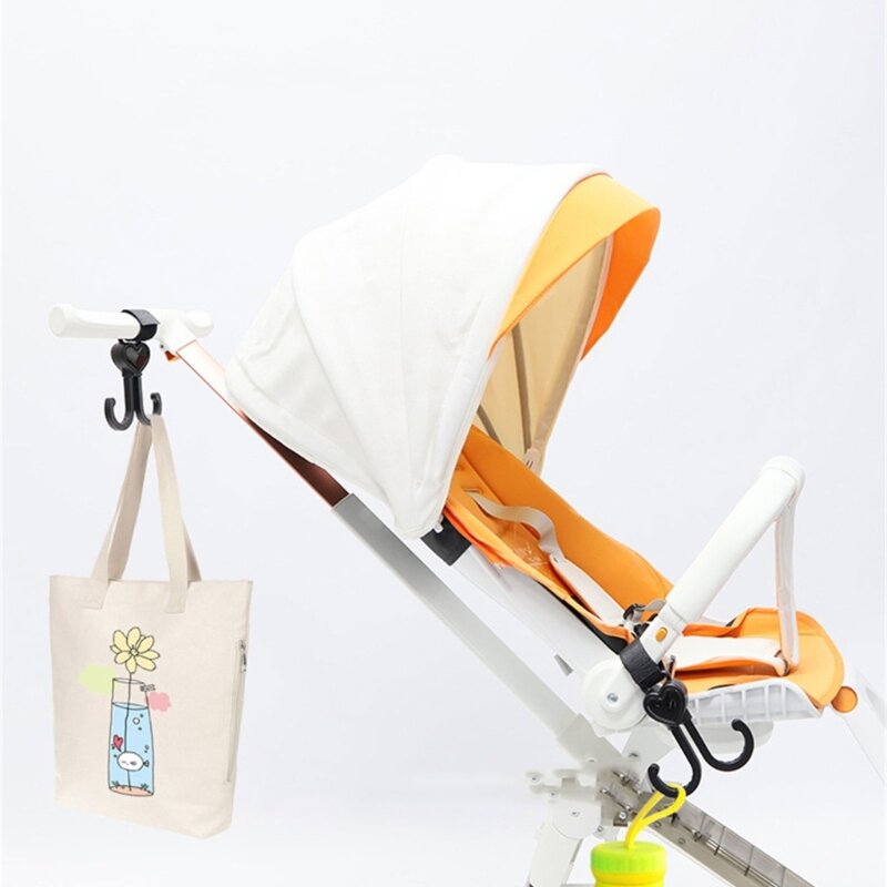 Ganchos duráveis ​​para carrinho bebê, gancho para carrinho compras, clipe pendurado, essencial para bebê
