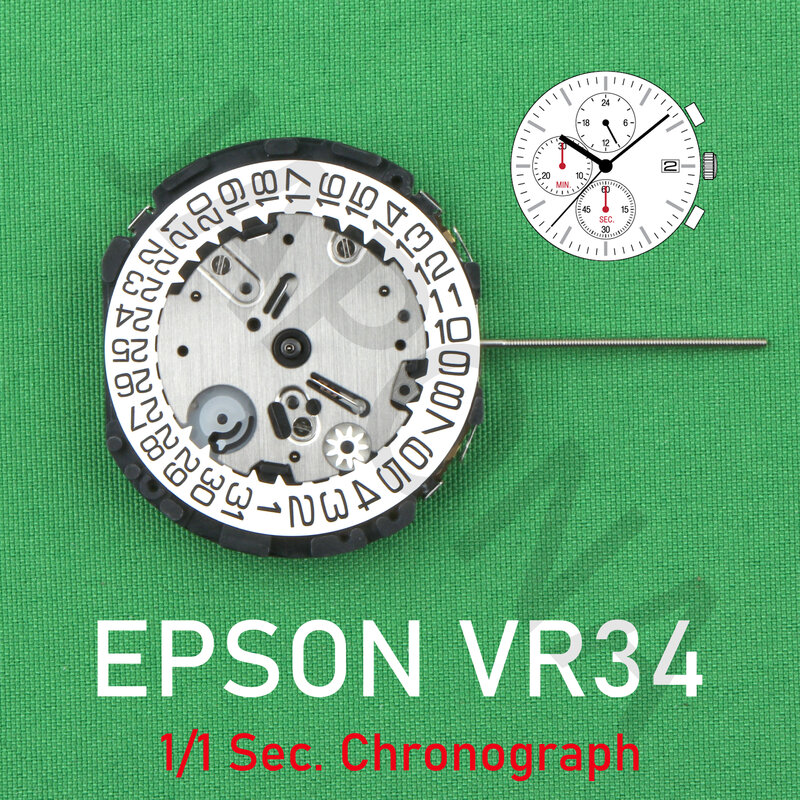 EPSON-movimiento VR34, reemplazo del movimiento del reloj VR34B, movimiento del músculo, cronógrafo VR34