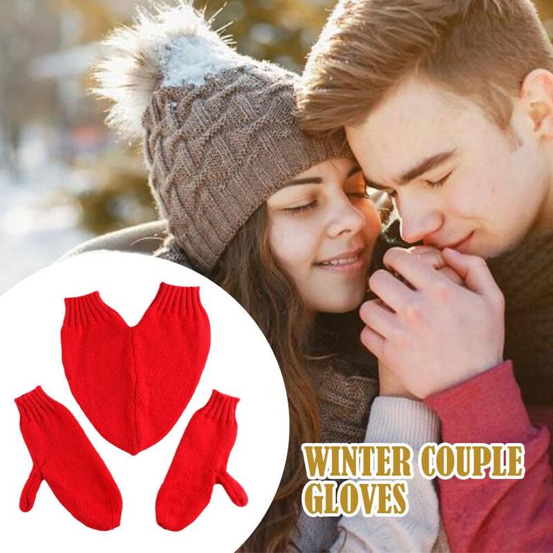 Зимние вязаные перчатки с ручкой дизайнерские перчатки для влюбленных перчатки на палец подарок для влюбленных 3 шт. полная варежка Vanlentines Co J1M6