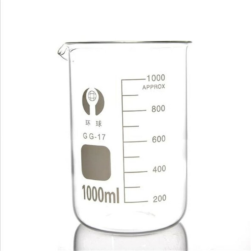Vidro de medição para laboratório químico, borosilicato, forma baixa, copo transparente, 4 tamanhos capacidade, 5ml-100ml