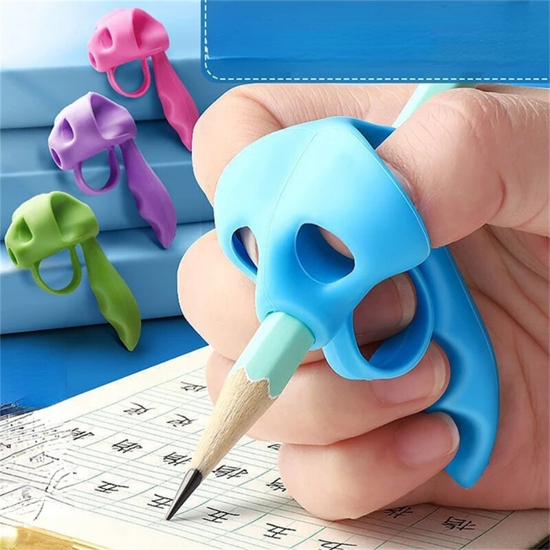 Children's 5 Fingers Silicone Pencil Pen Holder Children Writing Learning Tool Stationery Grip Posture School Correction Device