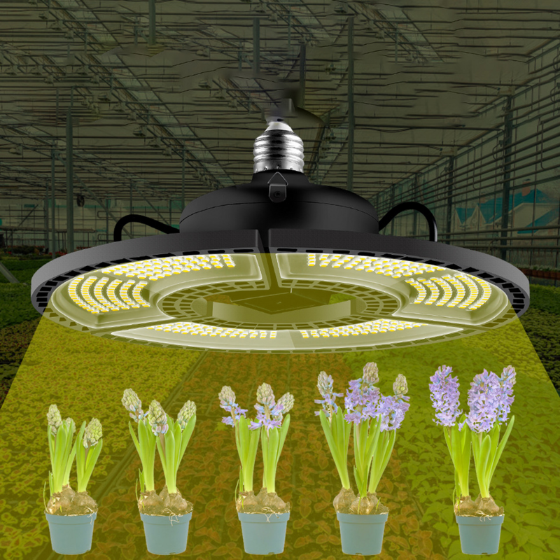 Lámpara de espectro completo para cultivo de invernadero, luz LED E27 Deformable con forma de ventilador, 108/504LED, IP65, iluminación Flexible para crecimiento de plantas, Fitolamp