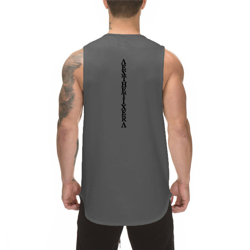2023 Hot Style Men's Casual O Neck Sleeveless Elasticity Tank Tops Summer Mesh Breathable Quick Dry Gym Fitness Muscle Shirt
