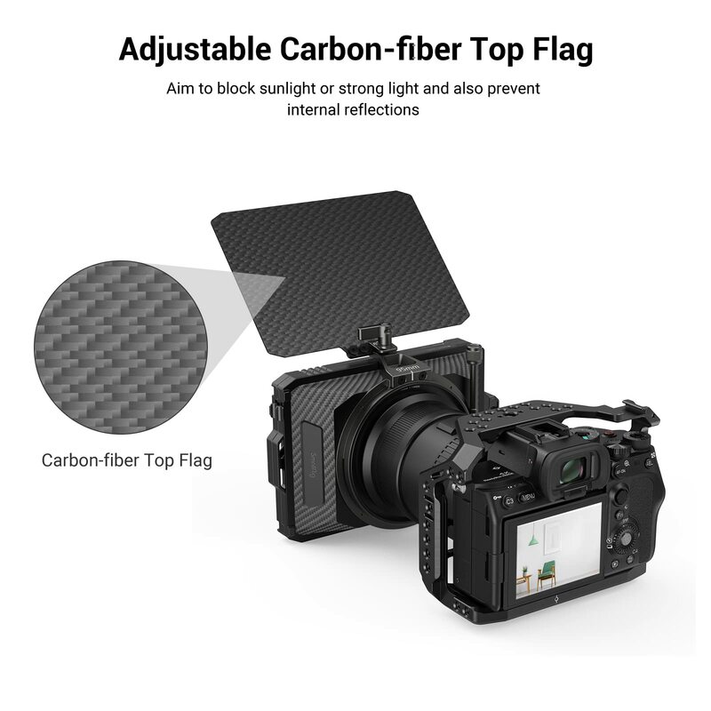 SmallRig Universal Mini Matte กล่อง Lite สำหรับ SONY สำหรับกล้อง CANON คาร์บอนไฟเบอร์ Top ธงหลายตัวกรองน้ำหนักเพียง108G 3575