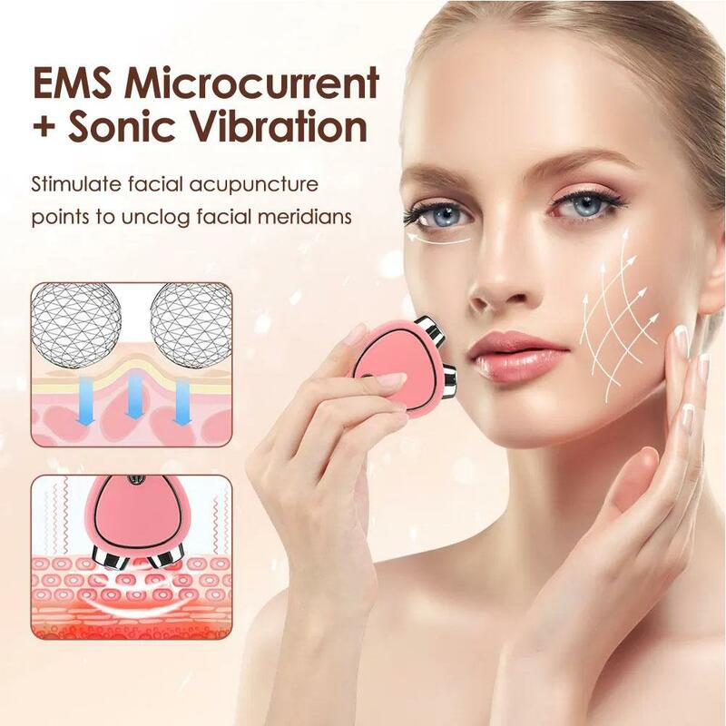 Portable Electric Face Lift Roller Massager EMS Microcurrent Lifting Devices Skin Vibration Facial Massage Sonic Tighten Be I9U1
