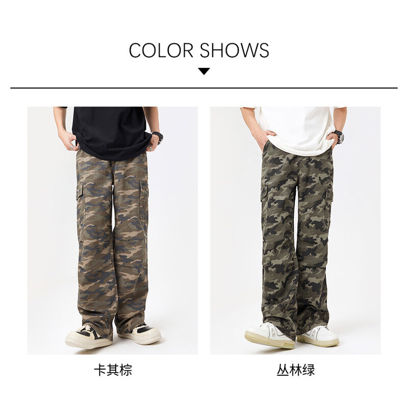 TFETTERS Brand Parachute Cargo Pants uomo American 2024 Summer New Fold Camouflage pantaloni Casual per uomo Fashion Streetwear