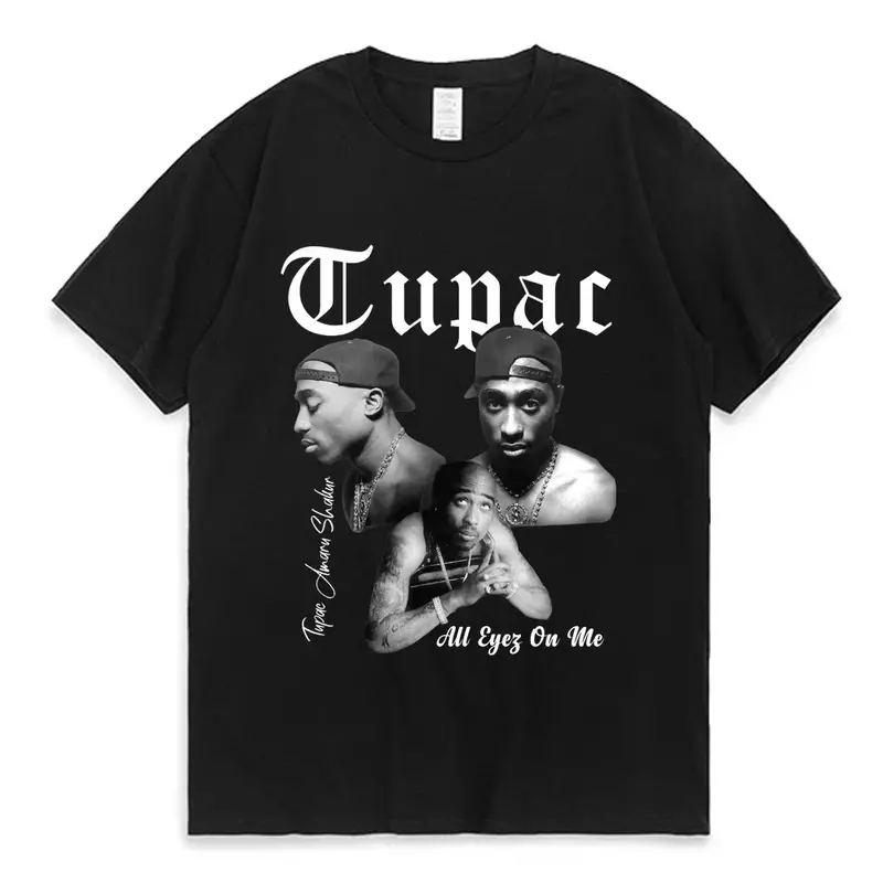 Camiseta de algodón de manga corta para hombre Y mujer, prenda de vestir con diseño de Tupac 2pac Y Hip Hop, a la moda, 2024