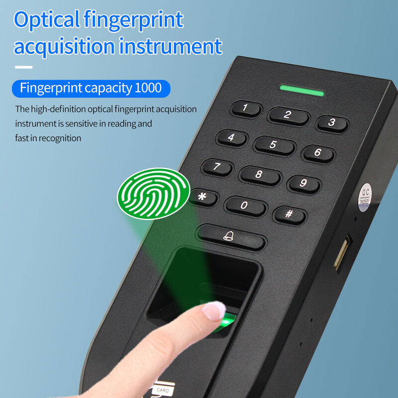 Biometrische Vingerafdrukscanner Toegangscontrole Toetsenbord Standalone Met Relais Rfid 125K Wiegand Lezer Voor Veiligheidsdeurslot Systeem