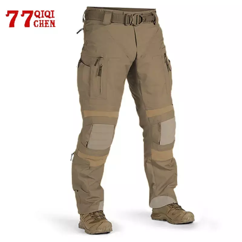 Mens Outdoor Cargo Pants Wear Resistant Multiple Pockets Hiking Training Trousers Male Waterproof Loose Pants Spring Autumn