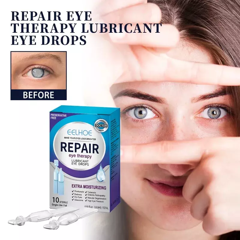 視力の保護を改善するための目のドロップ、目の疲労の軽減、乾燥、準備、ブロンドビジョン、不快感、保湿ケアソリューション