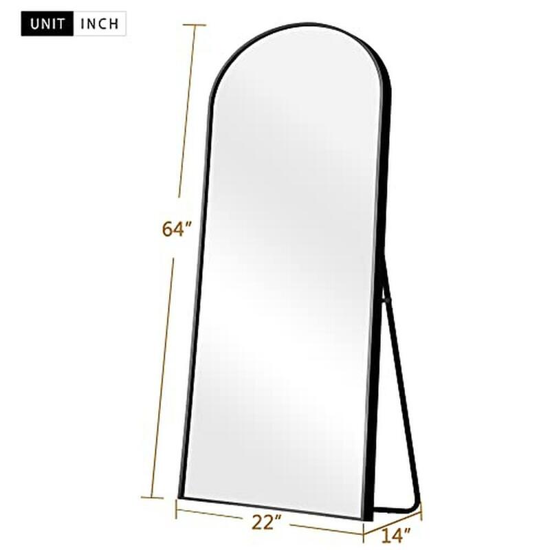Aluminum Alloy Arched Full Length Floor Mirror Living Room Bedroom Home Office Simple Elegant Design Explosion-proof Glass