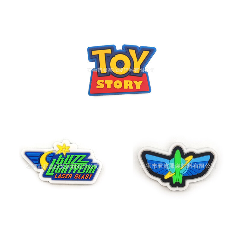 3pcs/set Toy Story Cartoon Shoe Buckle Different or Same Styles PVC Sneakers DIY Slippers Accessories Charms Kids Boy X-mas Gift