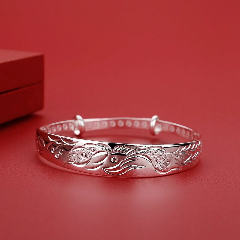 hot Fashion  silver Noble Phoenix bracelets Bangles for women gifts classic party wedding designer jewelry adjustable