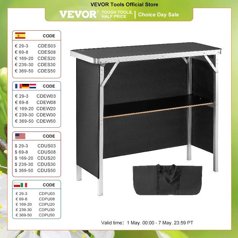Складной портативный барный стол VEVOR, подиумный стол для выставки искусственных помещений, включая полку для хранения и юбку