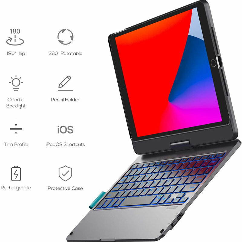 WiWU Keyboard Berputar untuk iPad Pro 12.9 11 10.9 10.5 10.2 Keyboard Tablet dengan Tempat Pensil Keyboard Nirkabel untuk iPad Air 5 4