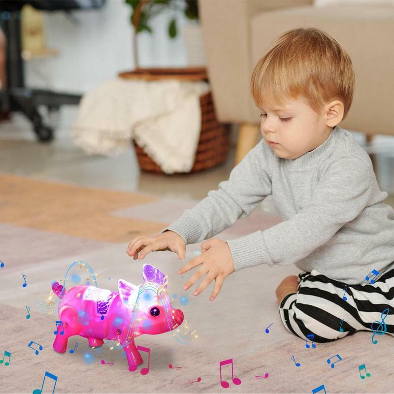 어린이용 인터랙티브 전자 장난감, 음악 및 조명, 인터랙티브 돼지 애완 동물 장난감, 소년 소녀용 애니메이션 선물