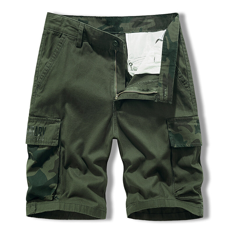 Men's Summer Cargo Shorts Camouflage Camping Casual Shorts Multiple Pockets for Men's Workwear