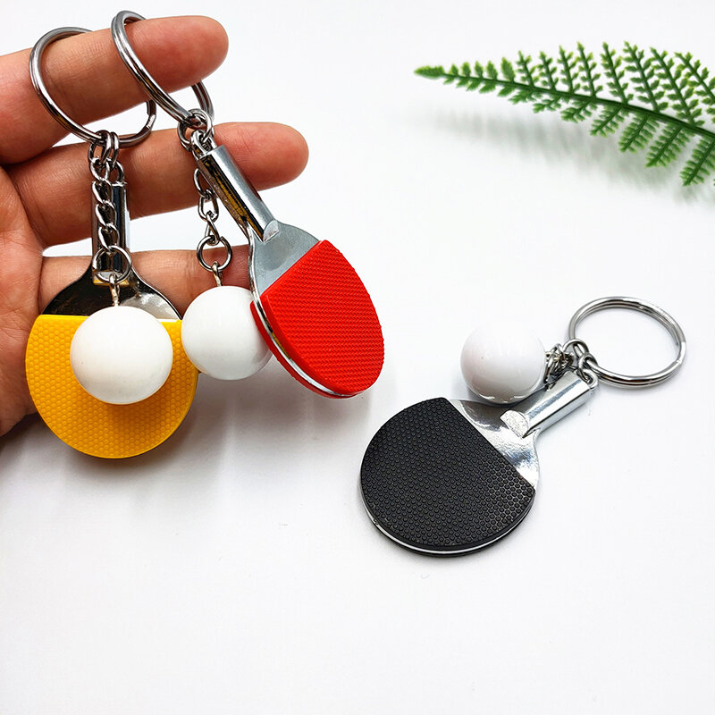 Брелок для ключей, спортивный брелок для ключей в виде мяча для настольного тенниса, пинг-понга, кольцо, подарочное украшение