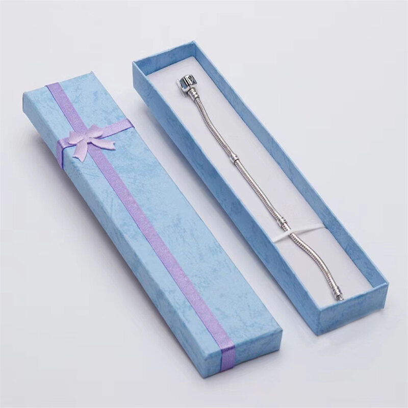 Long Jewelry Necklace Bracelet Box Storage Container Jewellery Box Packaging Bowknot Gift Display Paper Organizer Case Wholesale