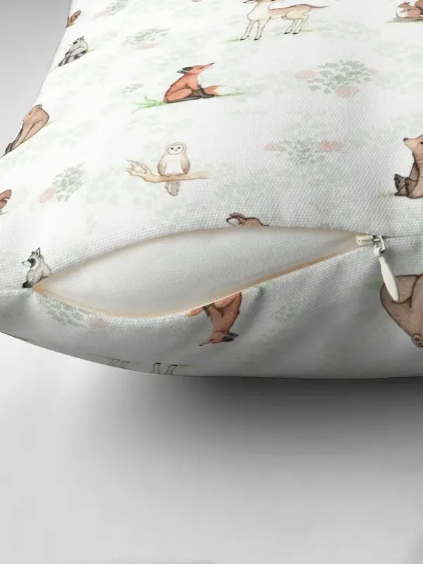 Woodland Animal Print Jogar Travesseiro, Almofadas Decorativas, Luxo