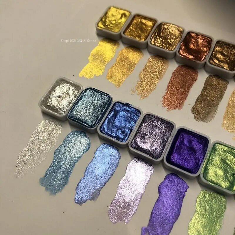 Dunhuang Farbe Mineral Perlglanz Aquarell Pigment Solide Verpackung DIY Ton Färbung Nail art Tropft Kleber Farbe Malerei