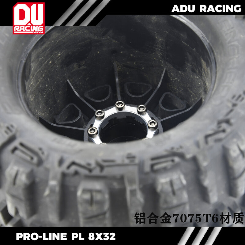Adaptador de rueda ADU RACING 7075-T6, anillo de bloqueo de 3,8 pulgadas, 8x32 a 17mm, para rueda PL ProLine 3,8