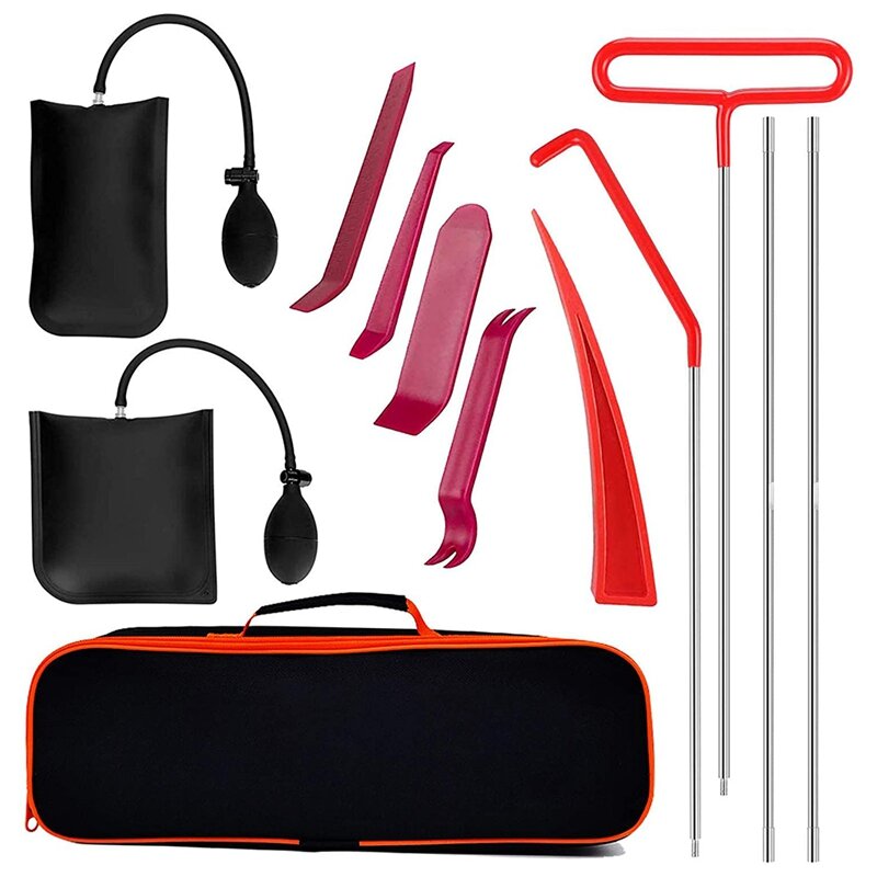 Full Professional Car Tool Kit, With Long-Distance Clutch, With Air Bag Bag Pump, Non-Friction Wedge, Suitable For Car