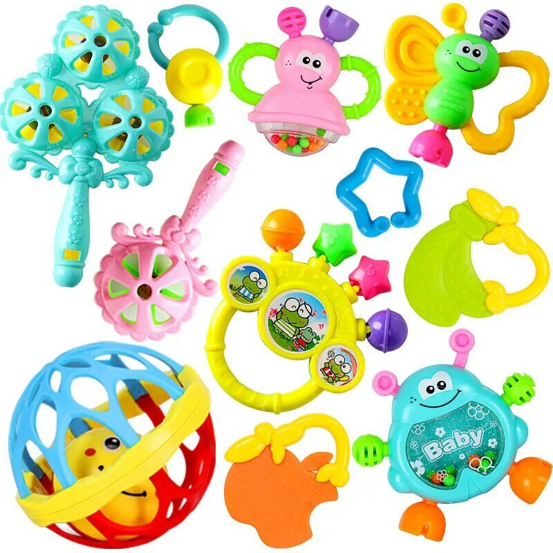 Baby Rattles Set Infant Grab Shake Rattle Sensory Teether Developmen Music Toys Teething toys for Babies 0-6 MonthsNewborn Gifts