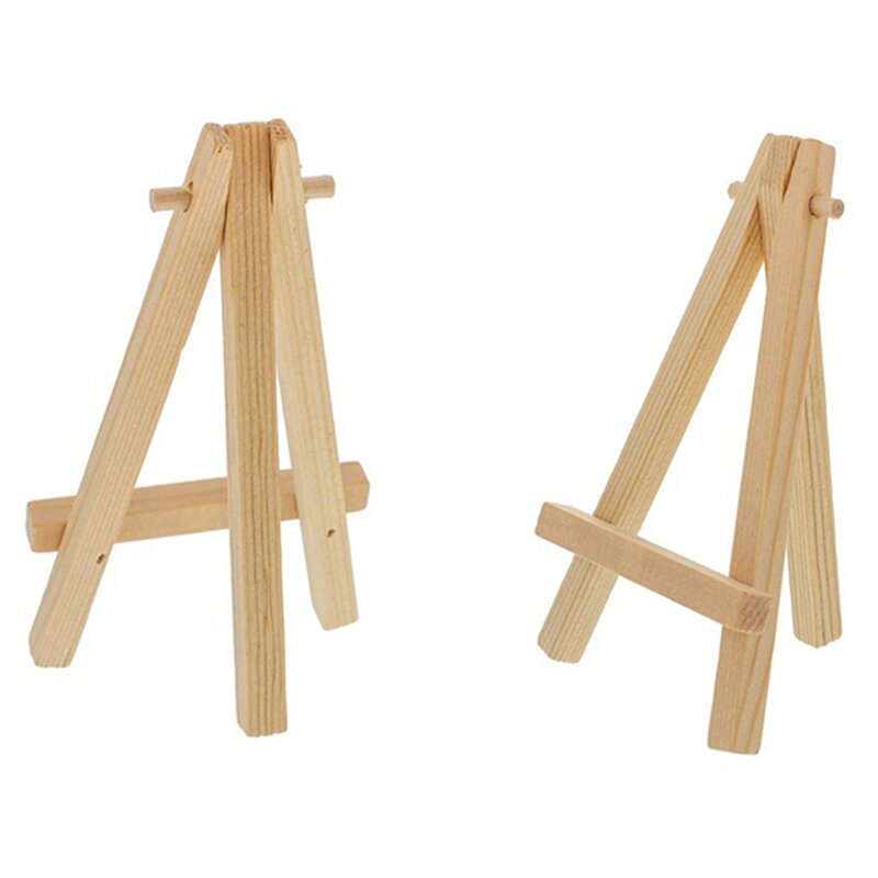 40 Mini z drewnianą ramą artystyczną drewniane sztalugi stojak na karty stół weselny stojak na imprezę dekoracja 15x8cm sztaluga