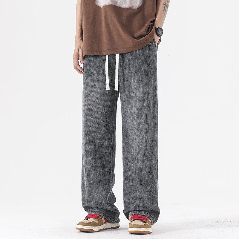 2024 neue Sommer dünne Herren Baggy Jeans elastische Taille Streetwear ins koreanische Mode Denim Hose mit weitem Bein männliche Marke Kleidung