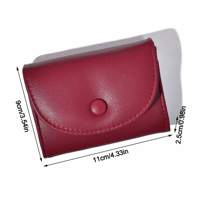 Dompet wanita kulit asli portabel, tas uang kapasitas besar dompet koin ringan tahan air