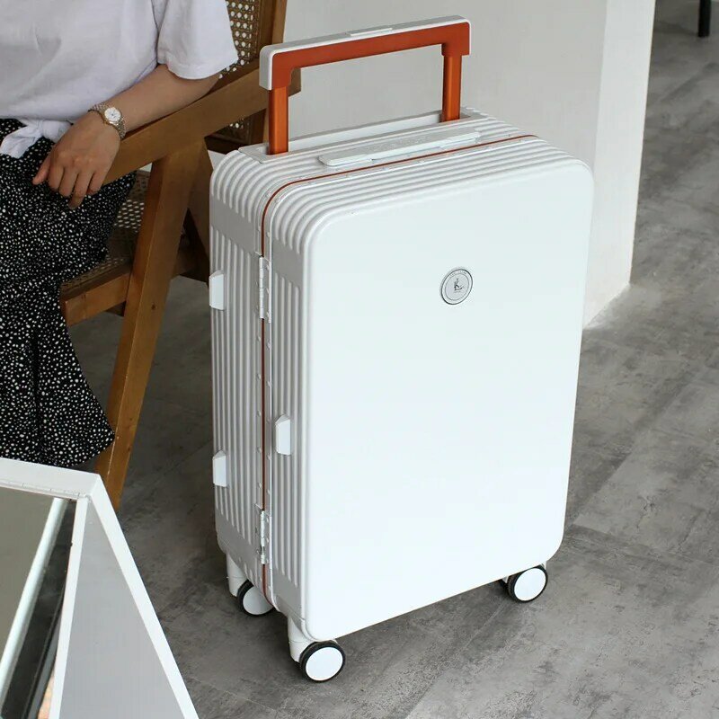 Чемодан с выдвижной штангой, широкий мужской алюминиевый каркас, Женский Универсальный чемодан на колесах для пассажиров, с замком-комбинацией, сумка для посадки