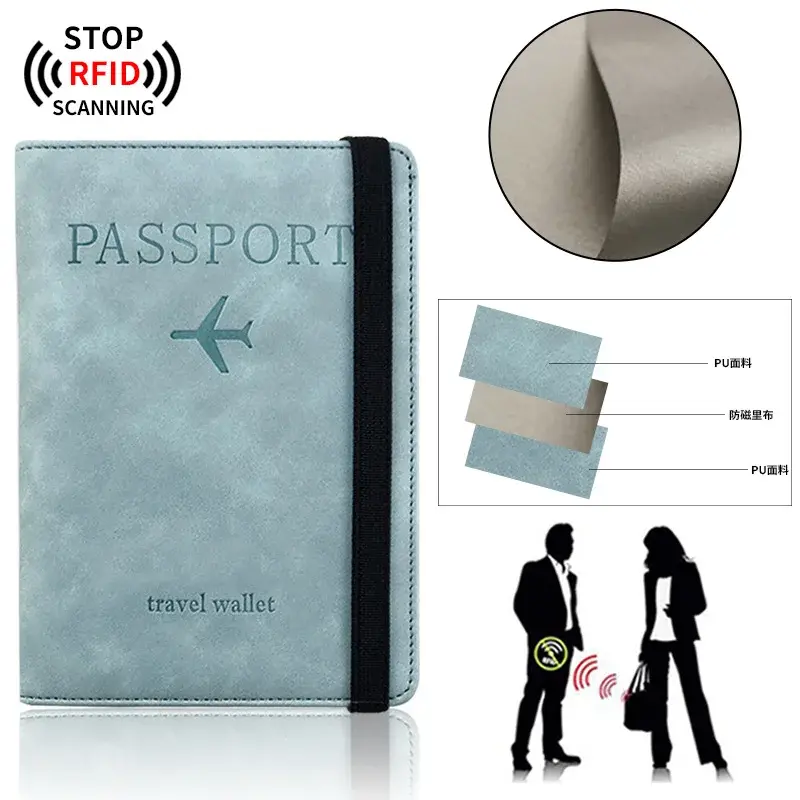 RFID 빈티지 비즈니스 여권 커버, 거치대 다기능 ID 은행 카드 PU 가죽 지갑 케이스, 여성 남성 여행 액세서리