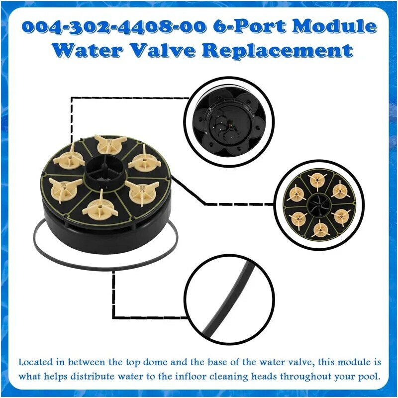 ESUYA 004-302-4408-00 6 Port Module Water Valve Replaces for Paramount, Including Valve Shell O-Ring (PN: 005-302-0100-00)