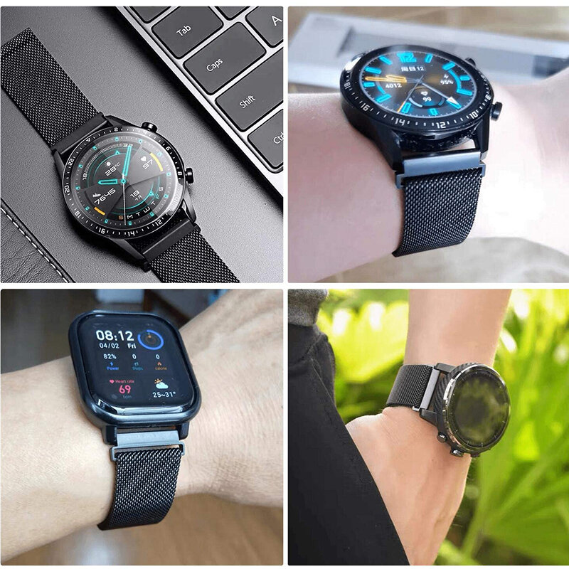 Correa de 20mm y 22mm para Samsung Galaxy watch 4/5/6/5Pro, 44mm/40mm/Active 2, pulsera de bucle magnético Galaxy Watch 4/6 classic de 47mm y 43mm