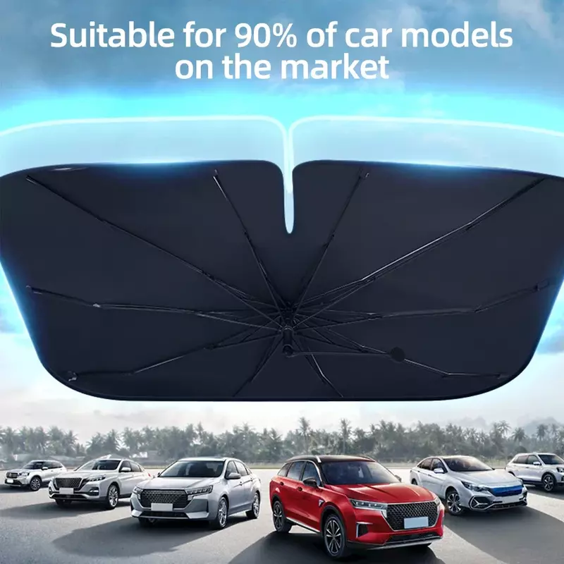 Parasol mejorado para coche, Protector de sombrilla, cubierta de ventana frontal Interior de verano para bloqueo de rayos UV y protección solar contra el calor