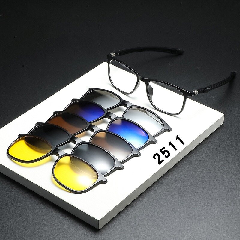 Оправа для очков Мужская с клипсой 5 шт. поляризационные солнцезащитные очки магнитные очки мужские очки UV400 2511