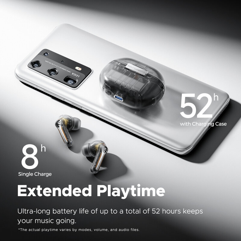 SoundPEATS Capsule3 Pro earbud nirkabel, earphone Bluetooth 5.3 ANC Hybrid 43dB dengan 6 mikrofon, Total 52 jam