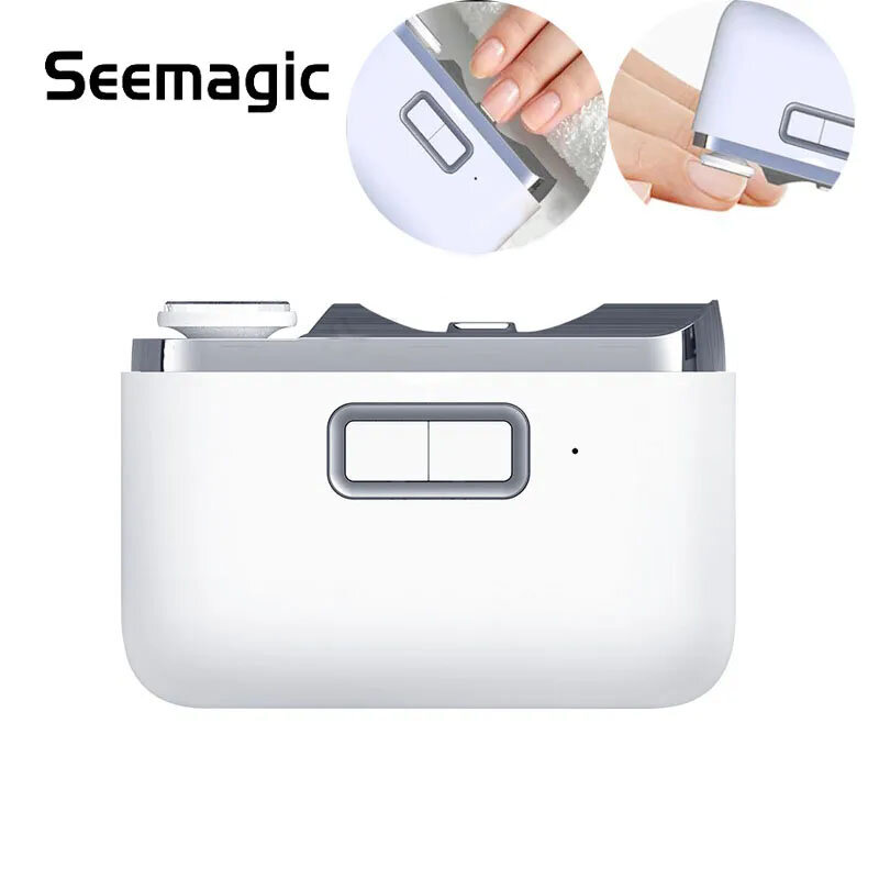 Youpin Semagic Cortador de unhas automático com luz, aparador de polimento elétrico, cortador de manicure, seguro para bebês e adultos, 2 em 1