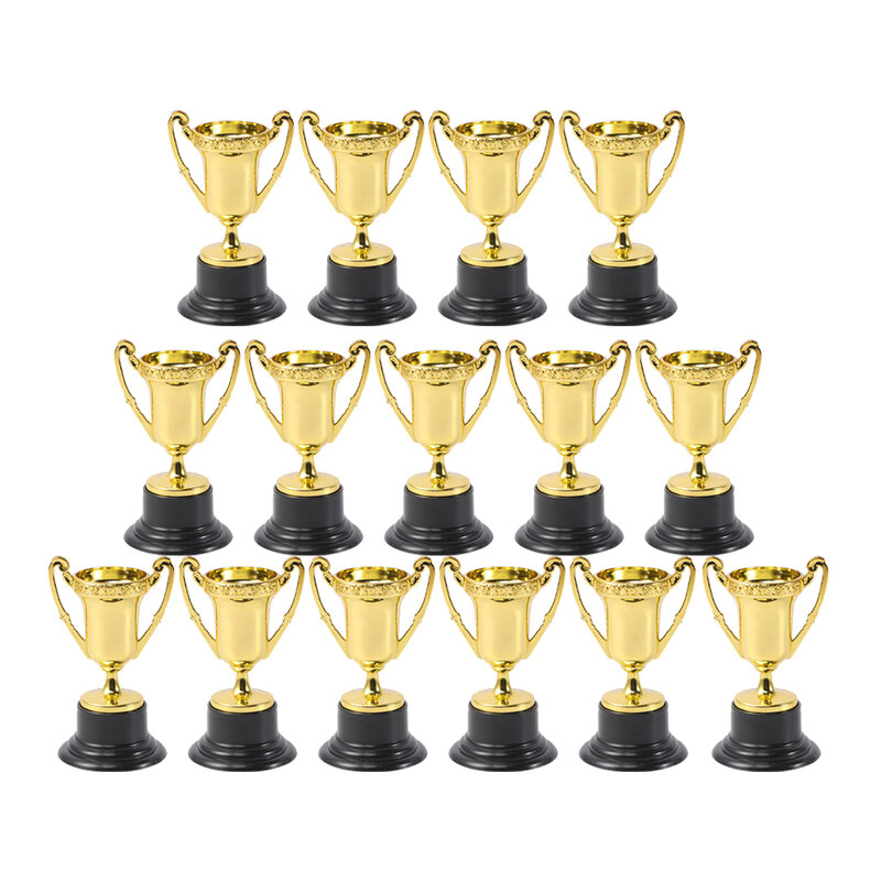 30 قطعة الذهبي جائزة صغيرة الكأس البلاستيك مكافأة الجوائز الكأس الأطفال مكافأة دمى هدايا ديكور الجوائز اللعب الكأس الصغيرة مع قاعدة