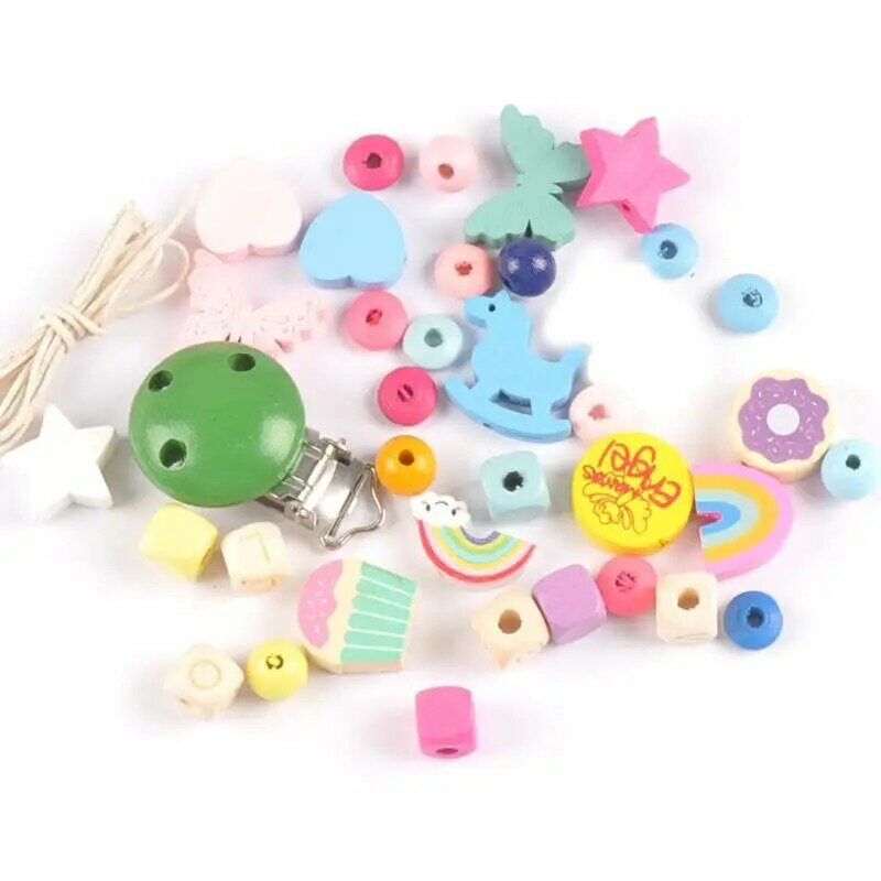 Pacifier Chain Beads DIY Making Teething Clips Baby Soother Chains Accessories Beads DIY Teether Pacifier Holder