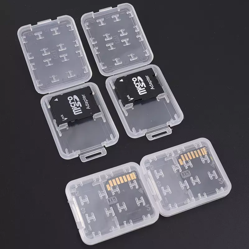 8 in 1 Plastic Memory Card Storage Box Case for SD SDHC TF MS Cards Water-Resistant Anti-Shock Micro Card Carrying Organizer