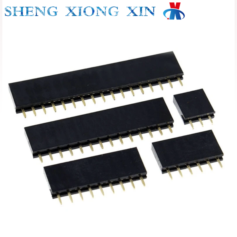 10 шт. 2.54 мм шаг однорядный женский PCB Socket Board Pin Header Connector Strip Pinheader 2/3/4/6/10/12/16/20/40Pin Для Arduino