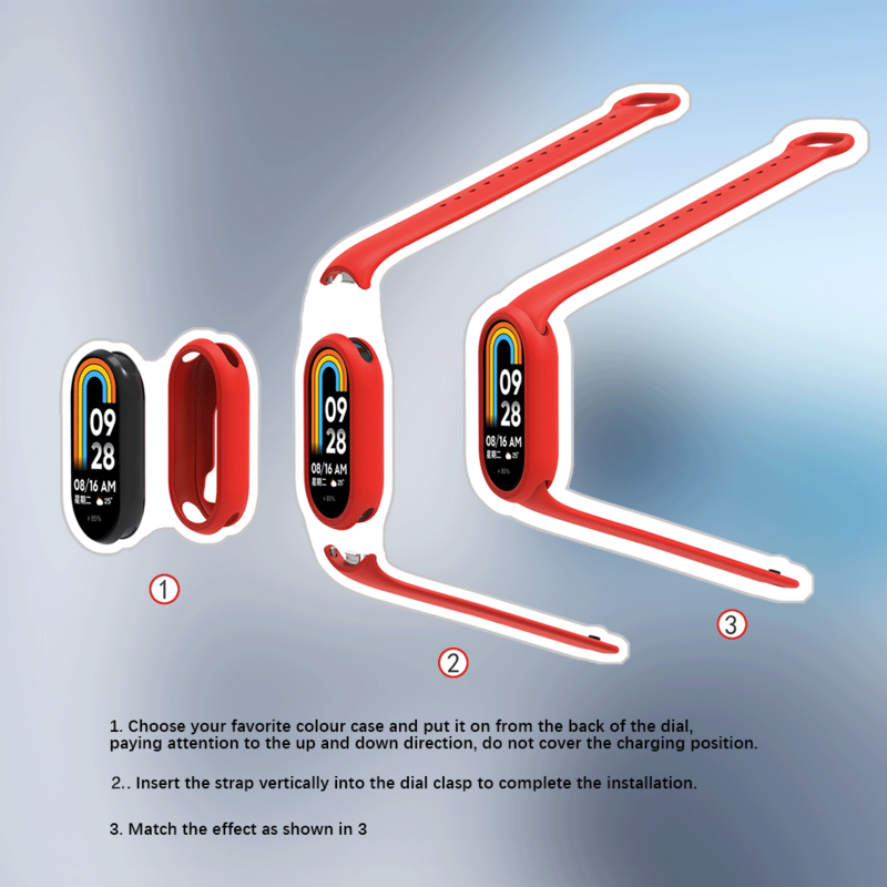 TPU Silicone Watch Strap para Xiaomi Band, escudo protetor, pulseira inteligente Case, Mi Band 8 Acessórios