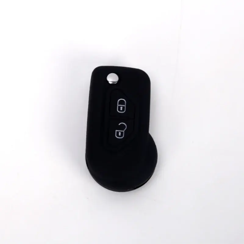 Casing Sarung Kunci Mobil Silikon Pelindung Set Kap Kunci Jarak Jauh Pelindung untuk Citroen DS3 Lipat 2 Tombol Kunci Aksesori Kulit