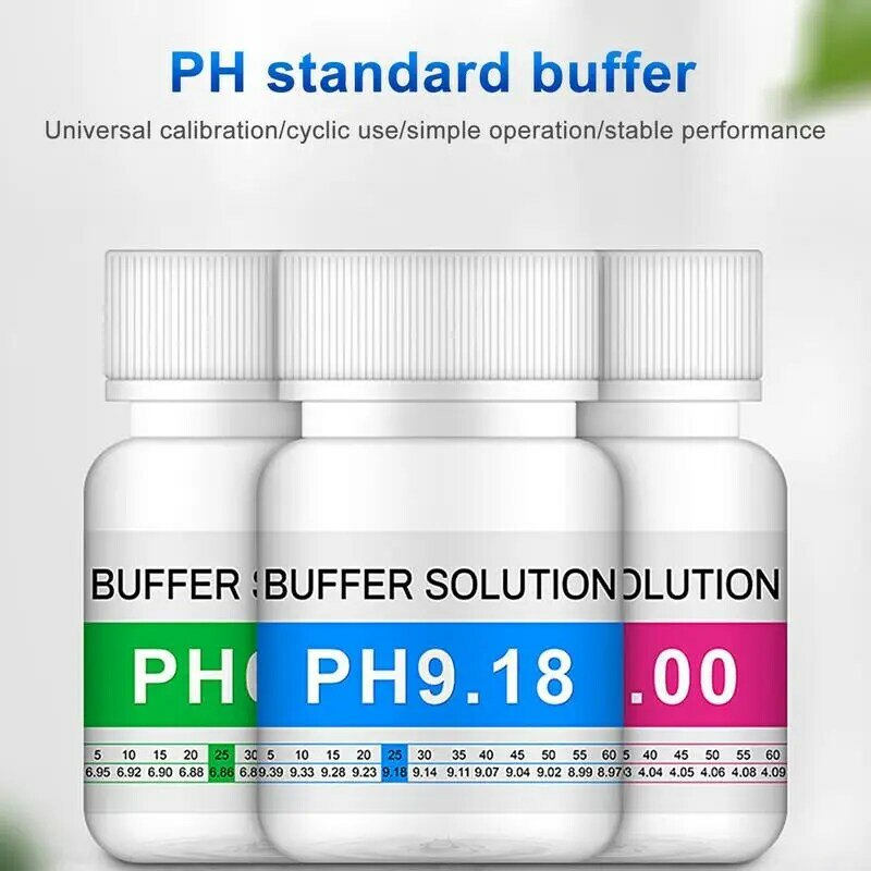 เครื่องวัดค่า PH สารละลายบัฟเฟอร์50มล. ปากกาวัดค่า PH ความแม่นยำในการสอบเทียบค่า PH บัฟเฟอร์มิเตอร์มาตรฐาน