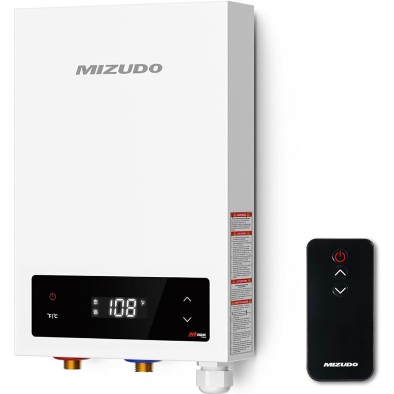 Tankless Water Heater Electric, 14KW 240V,  Hot Water Heater, Remote and Touch, with LED Digital Display, Self Modulating