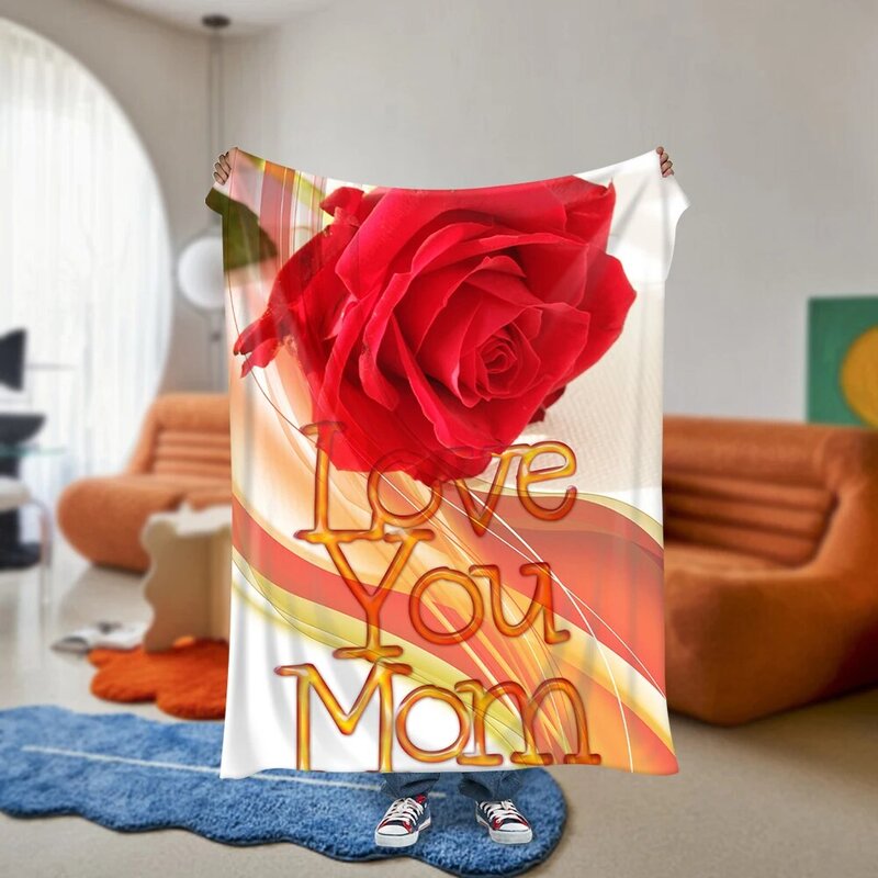 Selimut flanel personalisasi untuk Hari Ibu, hadiah ulang tahun Ibu, foto pribadi, gambar yang dipersonalisasi