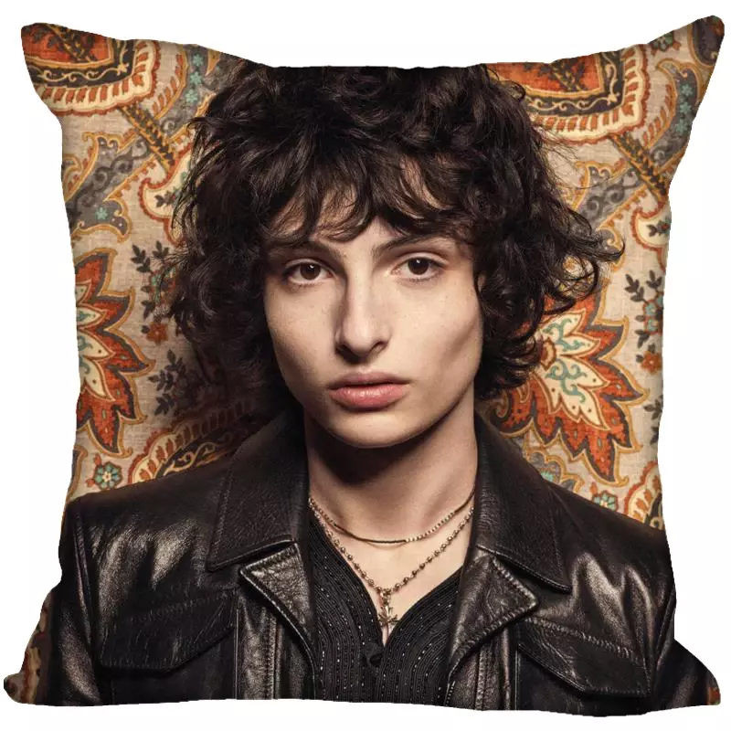 New Finn Wolfhard Pillow Cover Bedroom Home Office Decorative Pillowcase Square Zipper Pillow Cases 45X45CM Satin Soft No Fade